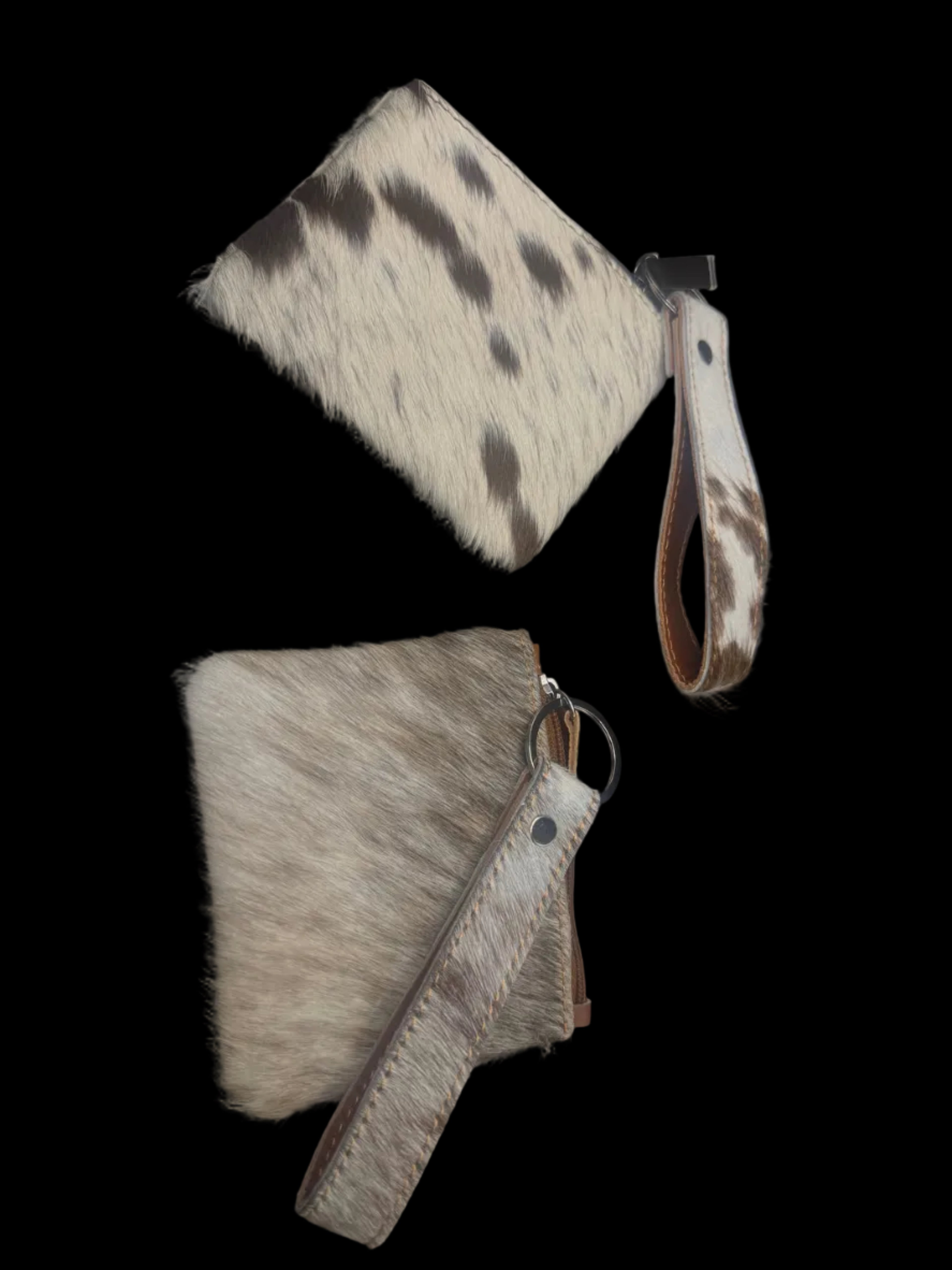 Cowhide coin purse with matching strap/keychain