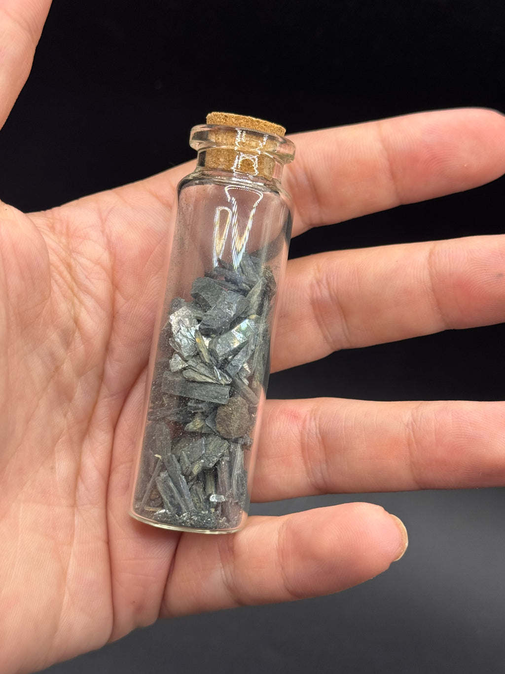 Vivianite small shards jar